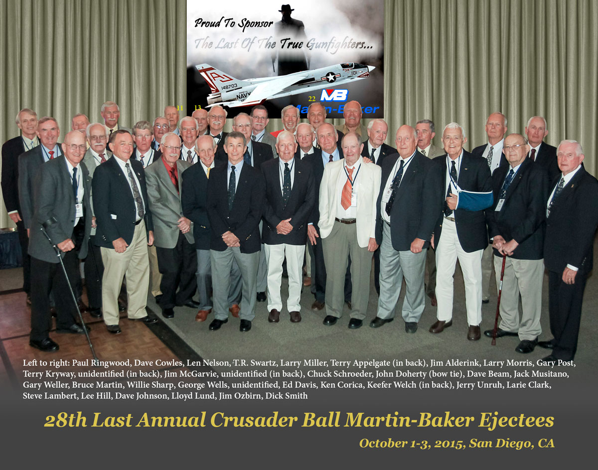 A photograph of all of the LCAB28 attendees who ejected from the F8 Crusader