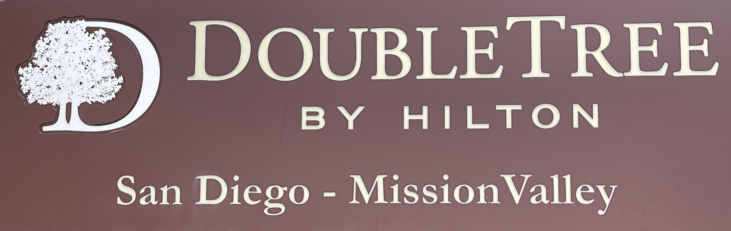 Sign for Doubletree by Hilton, Hazard Center, Mission Valley, San Diego